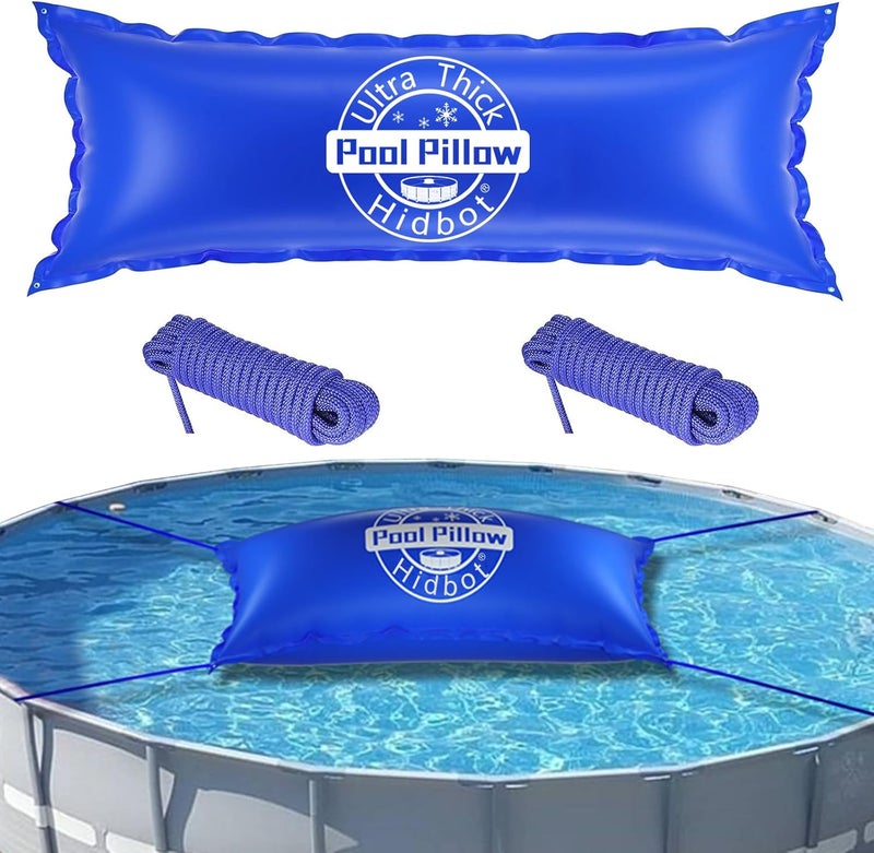 Hidbot Pool Pillows for Above Ground Pools 4x15ft, 0.4mm Ultra Thick Pool Air Pillows for Closing Winter,Cold-Resistant Pool Winterizing Pillow for Above Ground Winter Pool Cover (2x16.5ft Rope Included) - Image 1